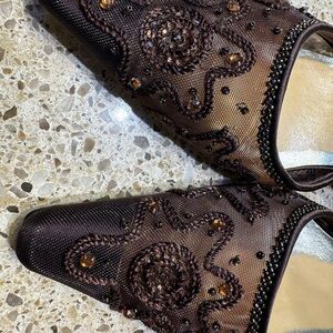 Elegant Brown Embellished Women's Shoes